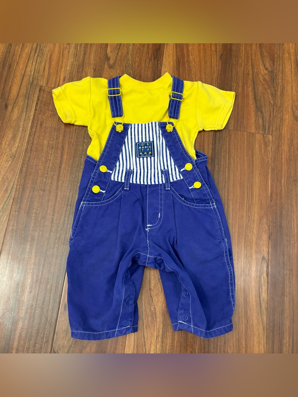 The Children’s Place Vintage Not So Basic Stuff Blue Stripe Overalls and Top